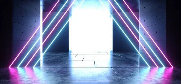 Luzes de néon ficção científica brilhante roxo azul lasers moderno futurista — Fotografia de Stock