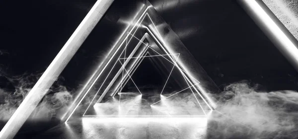Füst köd virtuális neonfények fehér lézer show Club Underground — Stock Fotó