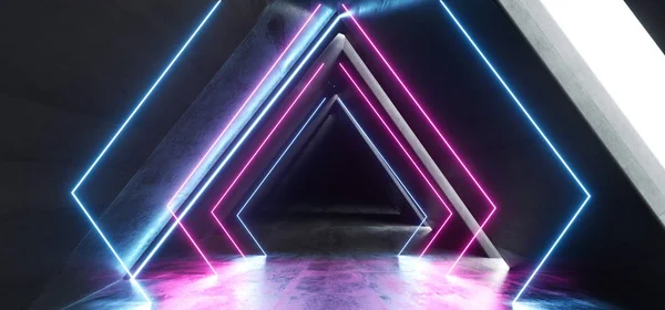 Future Neon Lights Laser Glowing Purple Blue Pink Triangle Shape