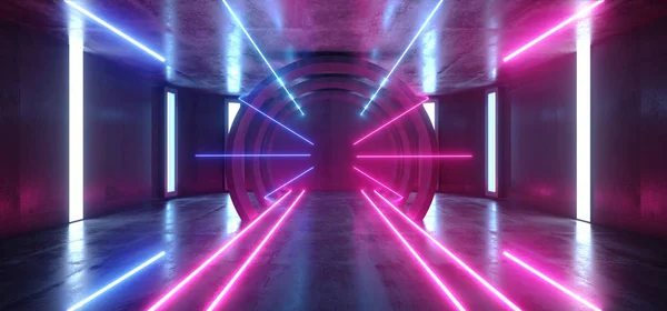 Futuristische neon lichten Sci Fi gloeiende paars blauw virtuele Vibran — Stockfoto