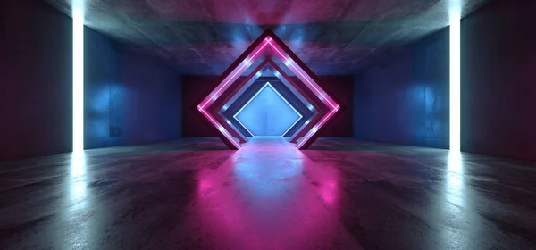 Неонове світло Трикутник Sci Fi Сяючий фіолетовий синій флуоресценції — стокове фото