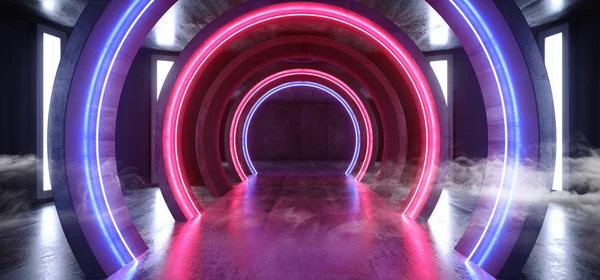 Smoke Futuristic Neon Lights Sci Fi Glowing Purple Blue Virtual