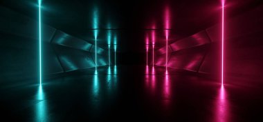 Sanal Neon Lazer Parlayan Mor Mavi Canlı Show Gece Dark E