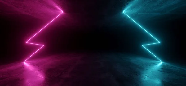 Futurista neon luzes laser roxo azul brilhante moderno retro sc — Fotografia de Stock