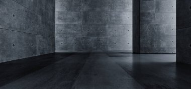 Zarif Grunge Beton Büyük Salon Odası Koridor Çimento Tünel Gar