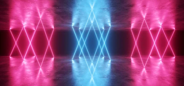 Luci al neon fantascienza virtuale futuristica vibrante viola blu Glowin — Foto Stock