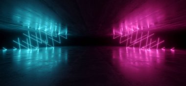 Neon Işıklar Sci Fi Fütüristik Ok Şekilli Canlı Mor Mavi 