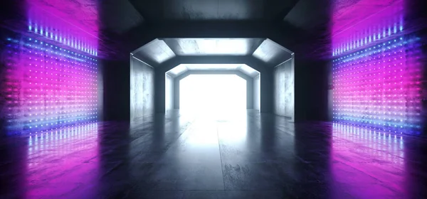 Современный футуристический фиолетово-сине-красный Sci Fi Vibrant Neon Le — стоковое фото