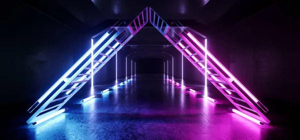 Retro modern futurisztikus lila kék vörös sci fi élénk neon Ligh — Stock Fotó