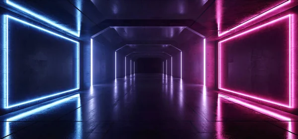 Rétro moderne futuriste violet bleu rouge science-fiction vibrant néon Ligh — Photo