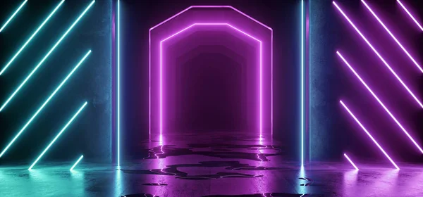 Futuristic  Sci Fi Laser Neon Shapes Glowing Light Vibrant Purpl