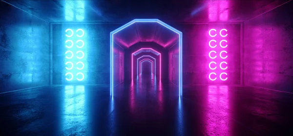 Futuristic  Sci Fi Laser Neon Shapes Glowing Light Vibrant Purpl
