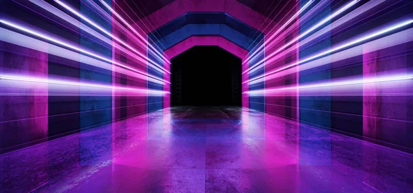 Futuristic  Sci Fi Laser Neon Shapes Glowing Light Vibrant Purpl — Stock Photo, Image