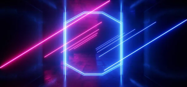 Футуристический Sci Fi Laser Neon Shapes Gloving Light Vibrant Purpl — стоковое фото