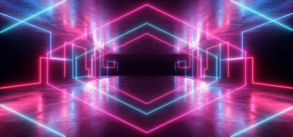 Futurista Sci Fi Laser Neon Formas Luz Brilhante Purpl Vibrante — Fotografia de Stock