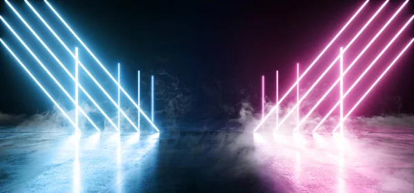 Dym futurystyczny Sci Fi Laser Neon Shapes świecące światło żywy — Zdjęcie stockowe