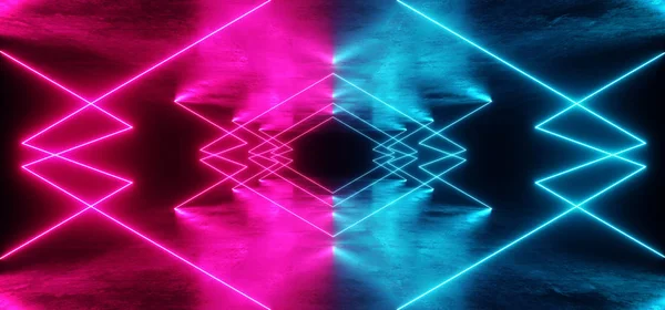 Luzes de néon Virtual Sci Fi Futurista vibrante roxo azul Glowin — Fotografia de Stock
