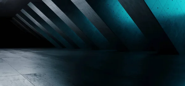 Alien Futuristic Spaceship Tunnel Corridor Triangle Shaped Colum