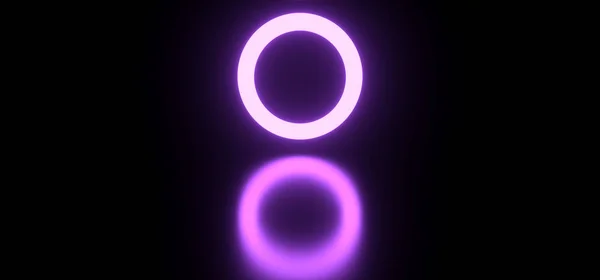 Moderno Futurista Neon Purple Lights Circle Shape Technology Smo — Fotografia de Stock