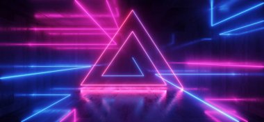 Uzay gemisi Neon parlayan ışıklar lazer şekiller ışın mor mavi Vibr
