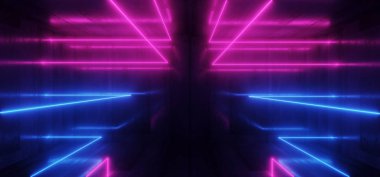 Uzay gemisi Neon parlayan ışıklar lazer şekiller ışın mor mavi Vibr