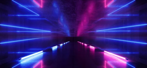 Kosmická loď Neon zářící světla laserové obrazce paprsek fialový modrý vibr — Stock fotografie