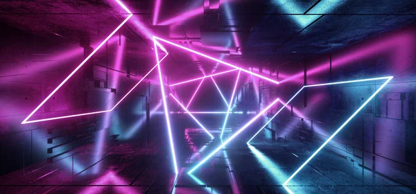 Neon Glowing Laser Beam Sci Fi Future Modern Portal Gate Virtual