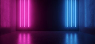 Neon Parlayan Plazma Retro Cyber Sanal Mor Mavi Parlak Grip