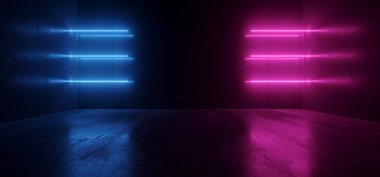 Neon Parlayan Plazma Retro Cyber Sanal Mor Mavi Parlak Grip