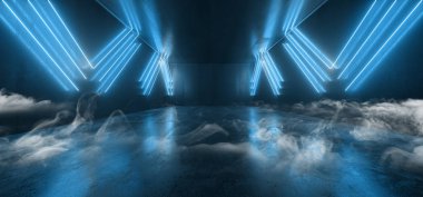 Duman Neon Parlayan Plazma Retro Cyber Sanal Mavi Parlak Fluo