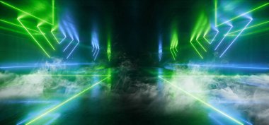 Duman Neon Parlayan Plazma Retro Cyber Sanal Yeşil Mavi Luminou