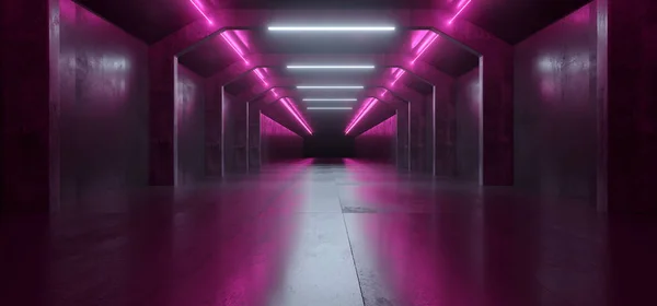 Sci Fi Futuristic Neon Glowing Purple Vibrant Reflective Dark Co — Stock Photo, Image