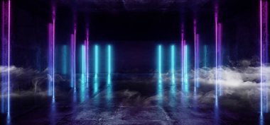 Duman Neon Parlayan Plazma Retro Cyber Sanal Mor Mavi Lumino