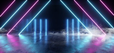 Duman Neon Parlayan Plazma Retro Cyber Sanal Mor Mavi Lumino