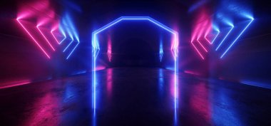 Neon Parlayan Plazma Retro Cyber Sanal Mor Mavi Parlak Grip