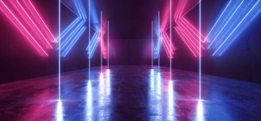 Neon Parlayan Plazma Retro Cyber Sanal Mor Mavi Parlak Grip