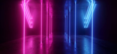 Neon Parlayan Plazma Retro Cyber Sanal Mor Mavi Parlak Grip