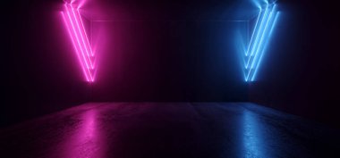 Neon Parlayan Plazma Retro Cyber Sanal Mor Mavi Parlak Grip