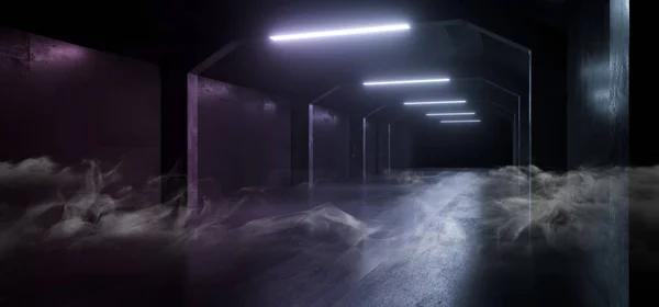 Smoke Sci Fi Moderno Futurista Elegante Nave Espacial Grunge de Concreto — Fotografia de Stock
