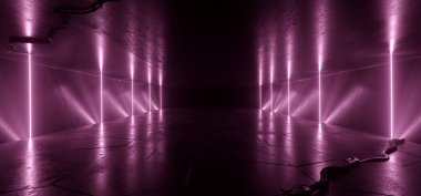 Sci Fi Hatları Arc Uzay Gemisi Parlayan Neon Pembe Mor Fütüristik V