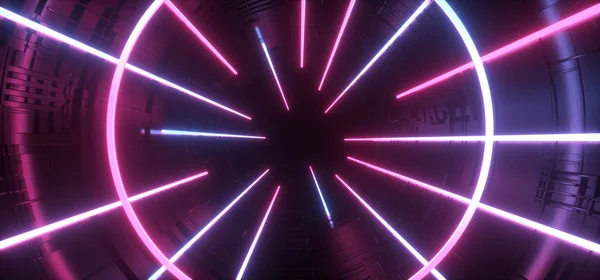 Неоновий сяючий яскравий Sci Fi Futuristic вогні яскравий фіолетовий Bl — стокове фото