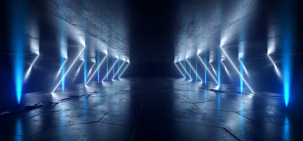 Sci Fi linie łuk statek kosmiczny świecący neon niebieski futurystyczny czynny — Zdjęcie stockowe