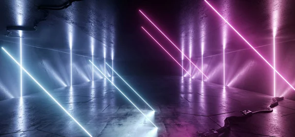 Sci Fi Lines Arc Glowing Neon Purple Blue Futuristic V — стоковое фото