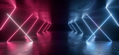 Neon Işıklar Mor Mavi Bilim Kurgu Fütüristik Floresan Parlayan Co