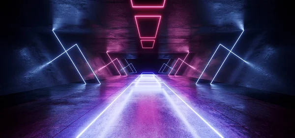 Futuristische Sci Fi donkere neon lichten paars blauw futuristische Glowin — Stockfoto