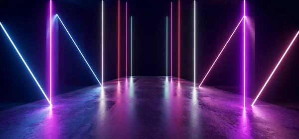 Sci Fi izzó neon vonalak Tube Lights futurisztikus lila kék VI — Stock Fotó