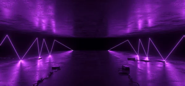 Sci Fi izzó neon sorok Tube Lights futurisztikus lila lila — Stock Fotó