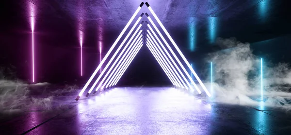 Smoke Neon Laser Glowing Blue Purple Arc Triangle Lines Sci Fi F
