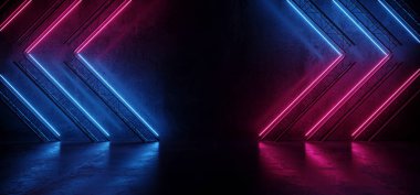 Neon Parlayan Mor Mavi Canlı Bilim kurgu Fütüristik Sahne Podyum 