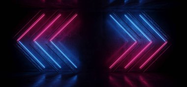 Neon Parlayan Mor Mavi Canlı Bilim kurgu Fütüristik Sahne Podyum 